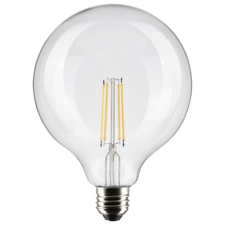 Satco 8 Watt G40 LED Lamp, Clear, Medium Base, 90 CRI, 4000K, 120 Volts S21259